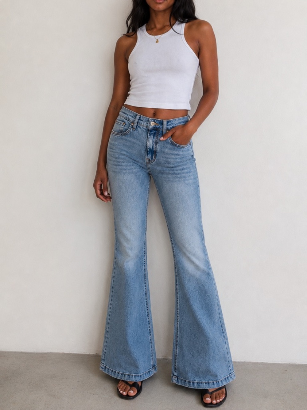 River Island Flare Jeans Women’sLight Wash Y2K Bell Bottom Denim - Size 6